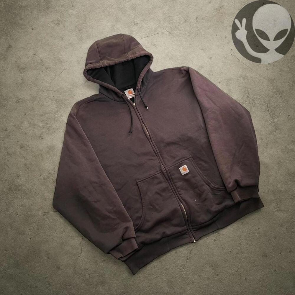 Vintage Brown Carhartt Hoodie Jacket XL - Picture 2 of 8